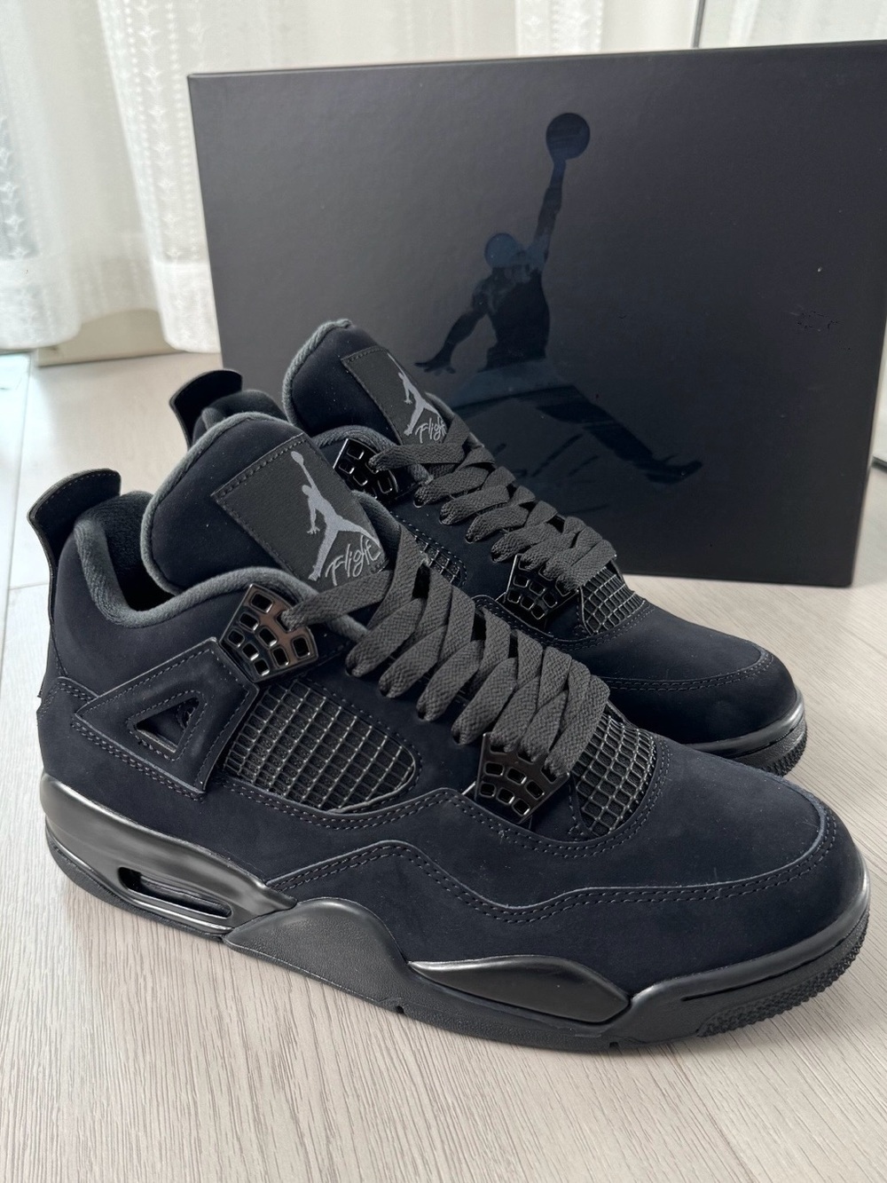Air Jordan 4 Retro Black Cat 2020 -Men’s All-Black Nubuck Sneakers